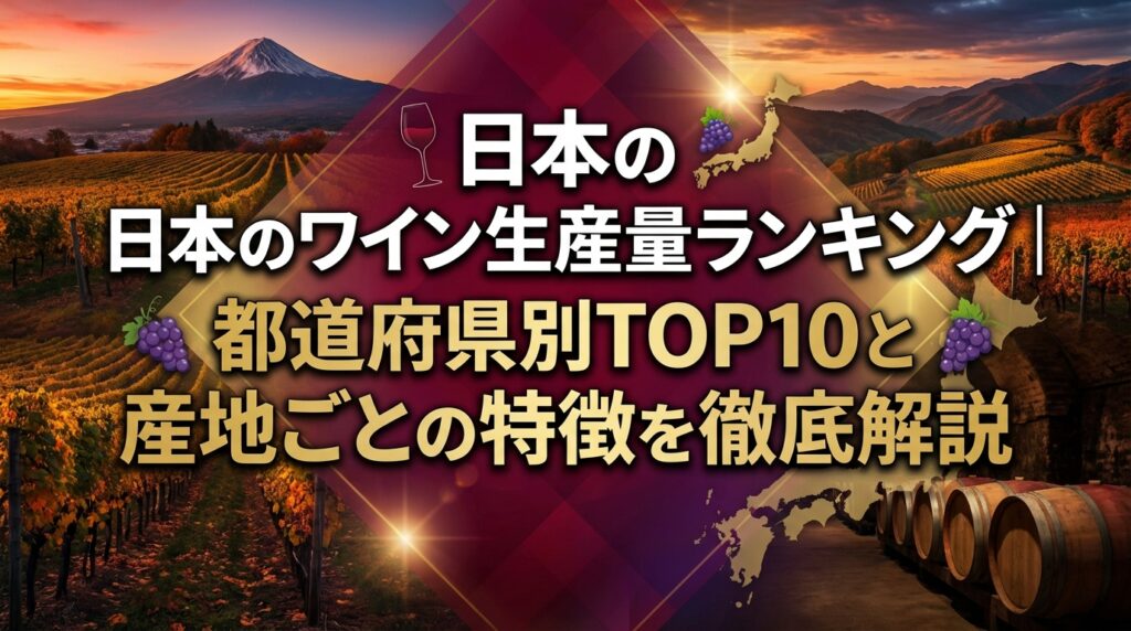 日本のワイン生産量ランキング｜都道府県別TOP10と産地ごとの特徴を徹底解説