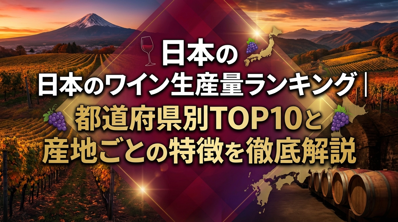 日本のワイン生産量ランキング｜都道府県別TOP10と産地ごとの特徴を徹底解説
