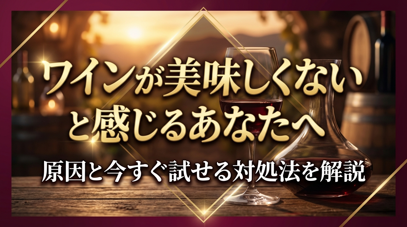 ワインが美味しくないと感じるあなたへ｜原因と今すぐ試せる対処法を解説