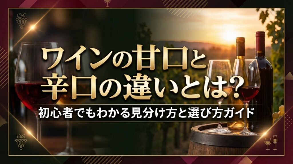 ワインの甘口と辛口の違いとは？初心者でもわかる見分け方と選び方ガイド