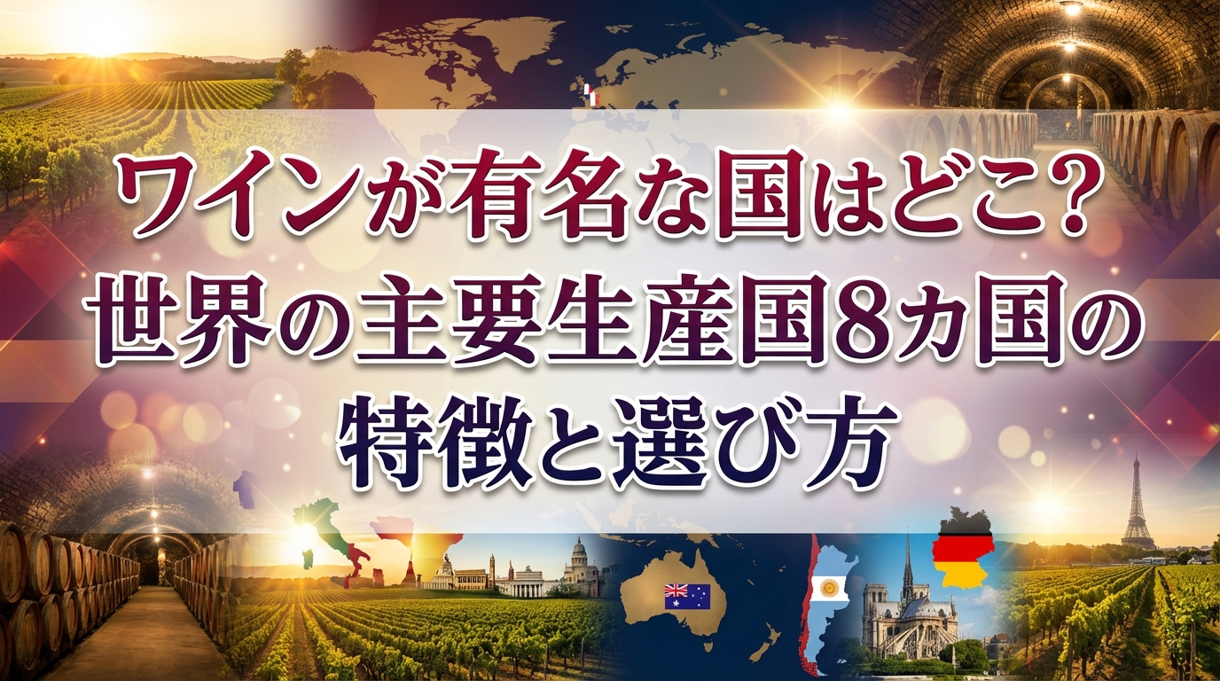 ワインが有名な国はどこ？世界の主要生産国8カ国の特徴と選び方