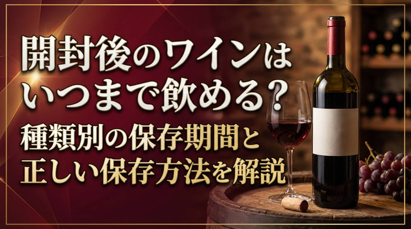 開封後のワインはいつまで飲める？種類別の保存期間と正しい保存方法を解説