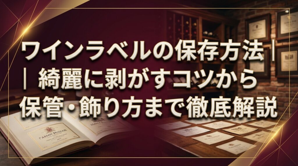 ワインラベルの保存方法｜綺麗に剥がすコツから保管・飾り方まで徹底解説
