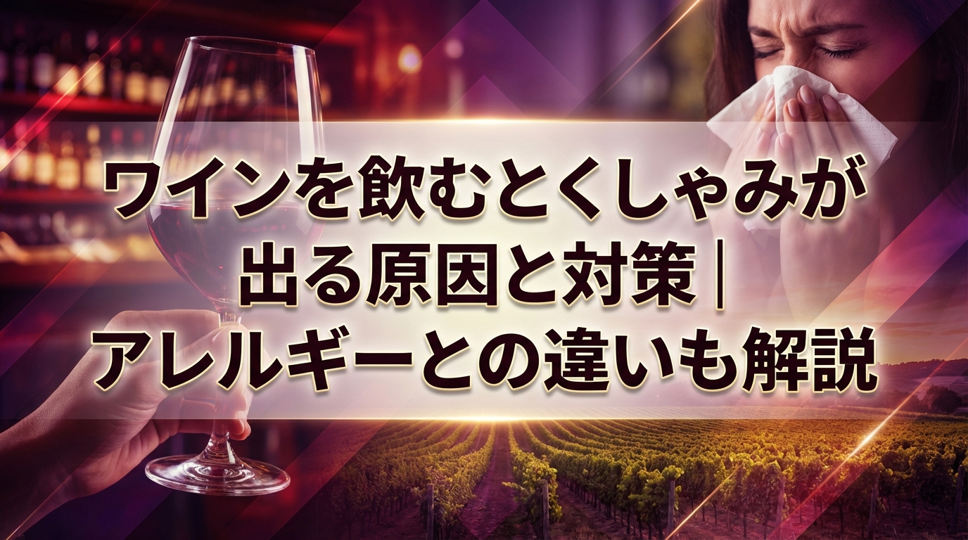 ワインを飲むとくしゃみが出る原因と対策｜アレルギーとの違いも解説