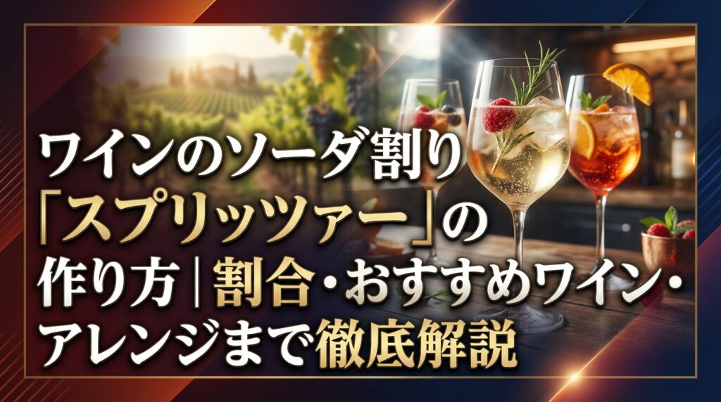 ワインのソーダ割り「スプリッツァー」の作り方｜割合・おすすめワイン・アレンジまで徹底解説