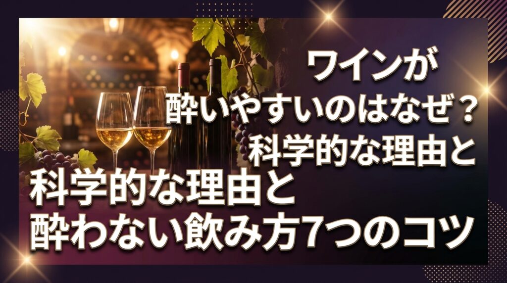 ワインが酔いやすいのはなぜ？科学的な理由と酔わない飲み方7つのコツ