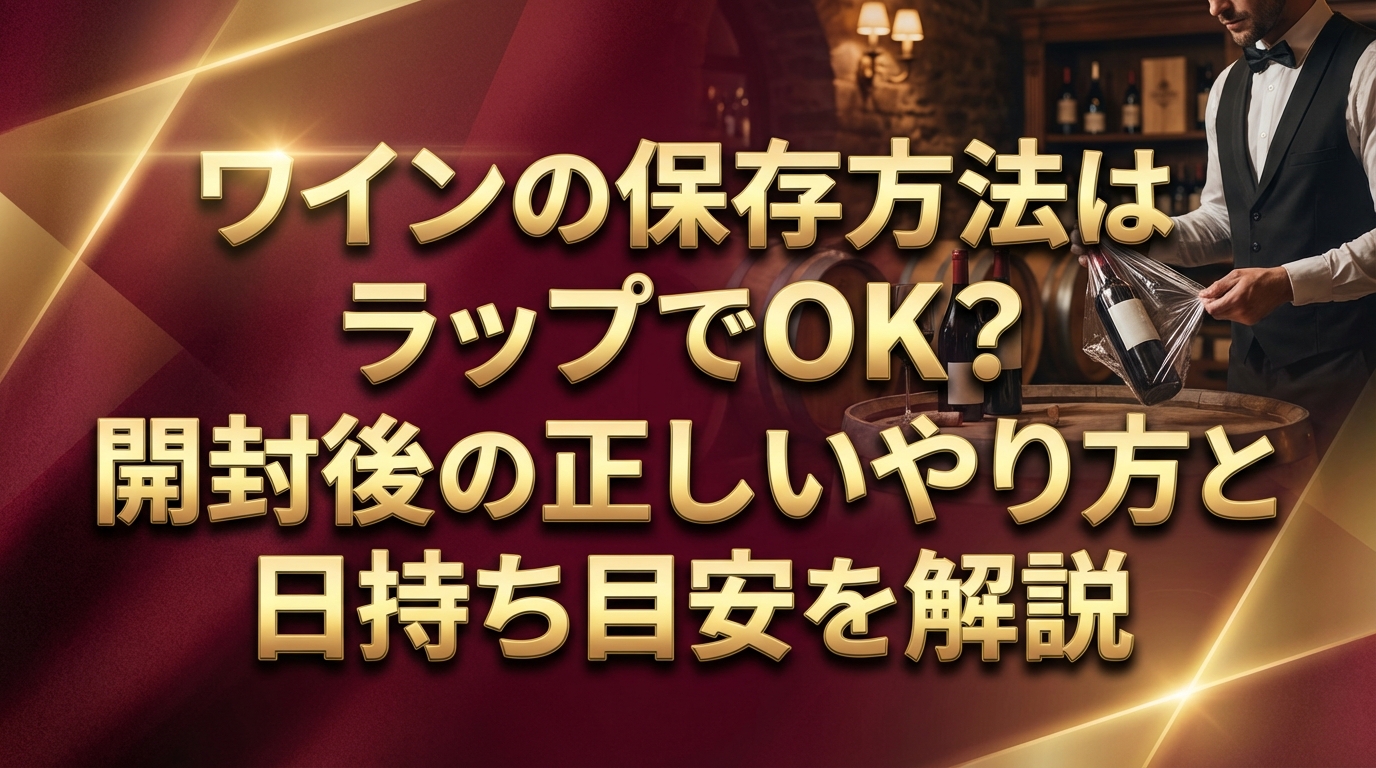 ワインの保存方法はラップでOK？開封後の正しいやり方と日持ち目安を解説