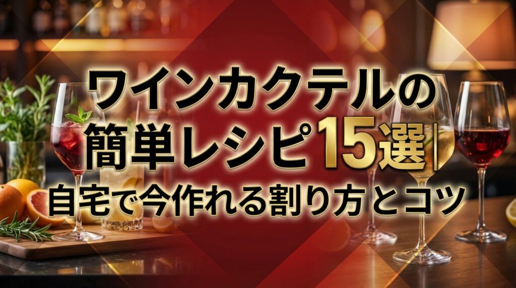 ワインカクテルの簡単レシピ15選｜自宅で今すぐ作れる割り方とコツ