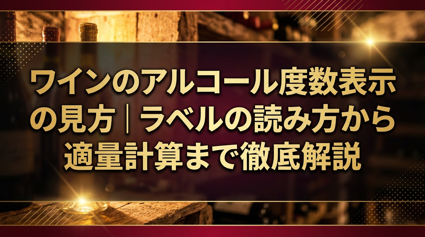 ワインのアルコール度数表示の見方|ラベルの読み方から適量計算まで徹底解説