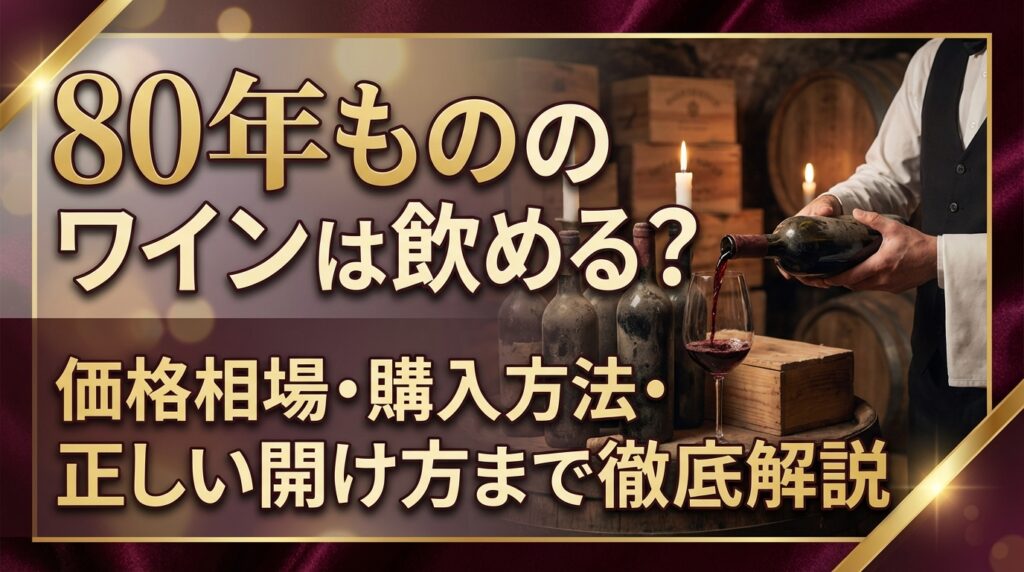 80年もののワインは飲める？価格相場・購入方法・正しい開け方まで徹底解説