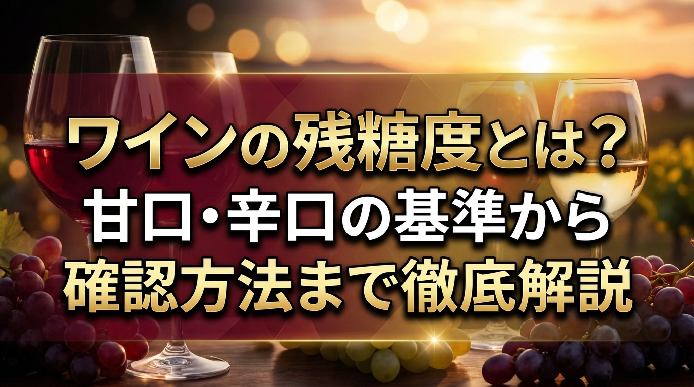 ワインの残糖度とは？甘口・辛口の基準から確認方法まで徹底解説