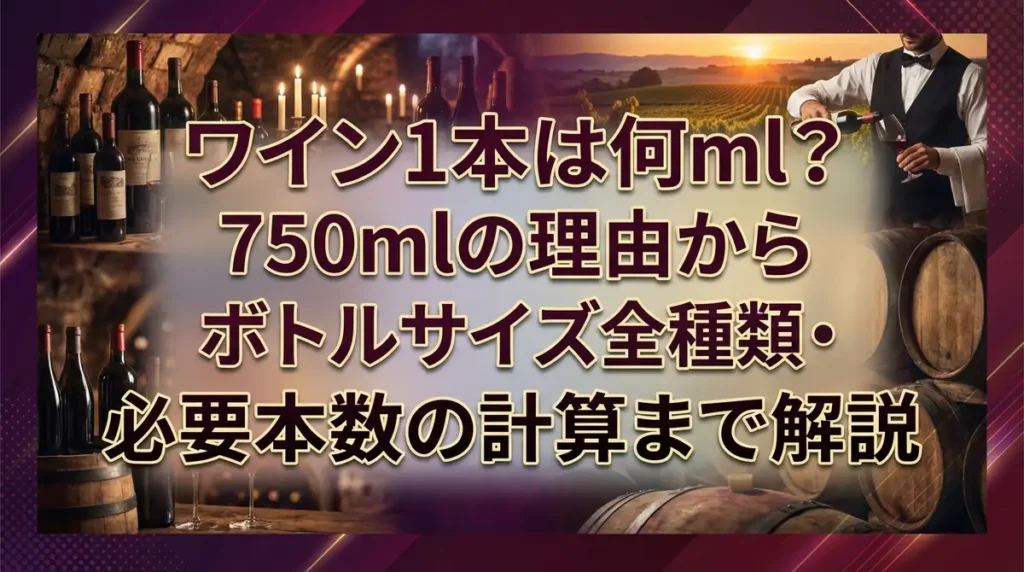 ワイン1本は何ml？750mlの理由からボトルサイズ全種類・必要本数の計算まで解説
