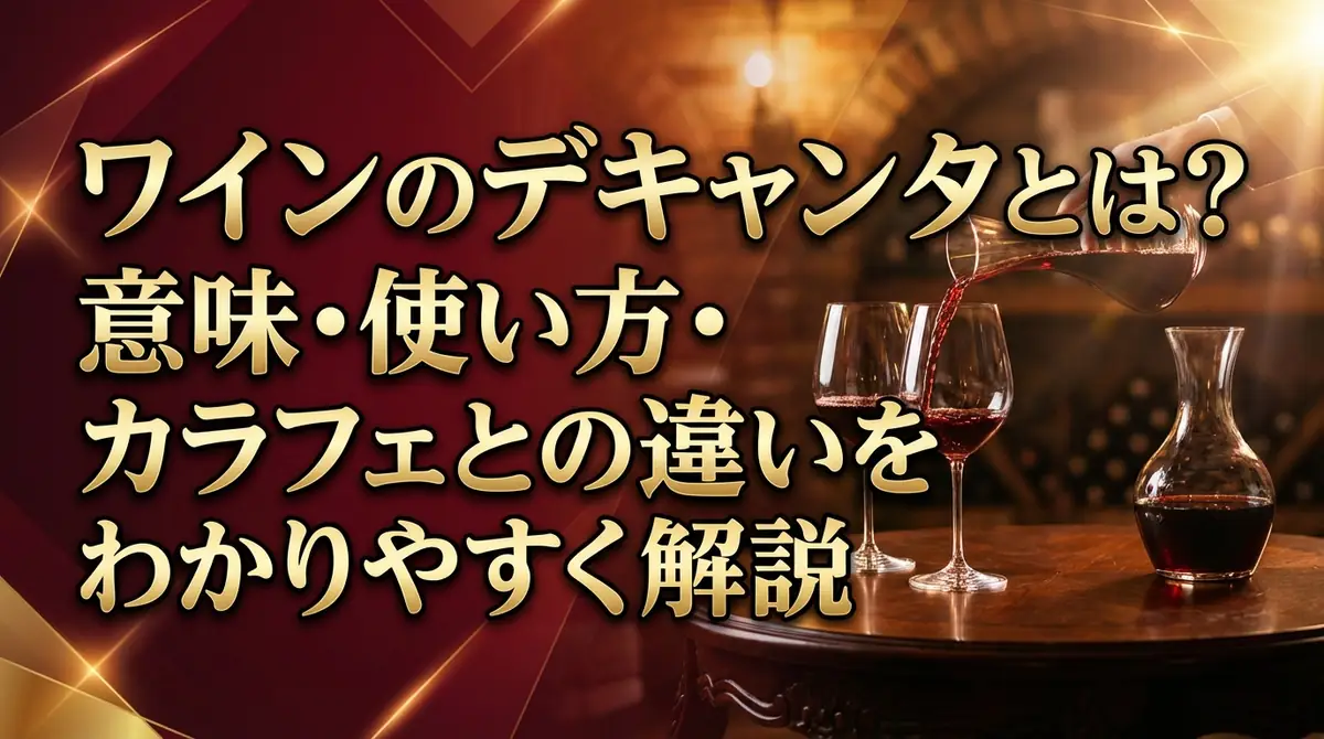 ワインのデキャンタとは?意味・使い方・カラフェとの違いをわかりやすく解説