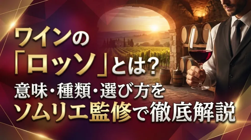 ワインの「ロッソ」とは？意味・種類・選び方をソムリエ監修で徹底解説