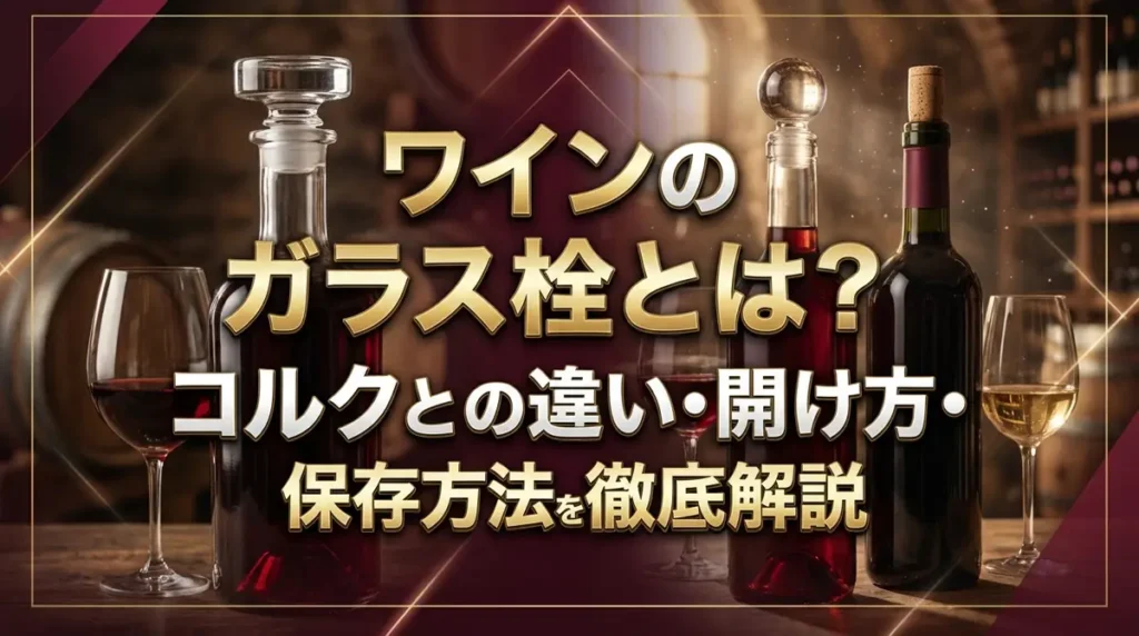 ワインのガラス栓とは？コルクとの違い・開け方・保存方法を徹底解説