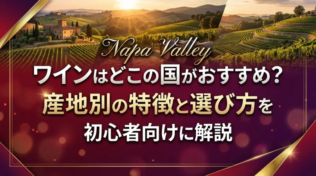 ワインはどこの国がおすすめ？産地別の特徴と選び方を初心者向けに解説