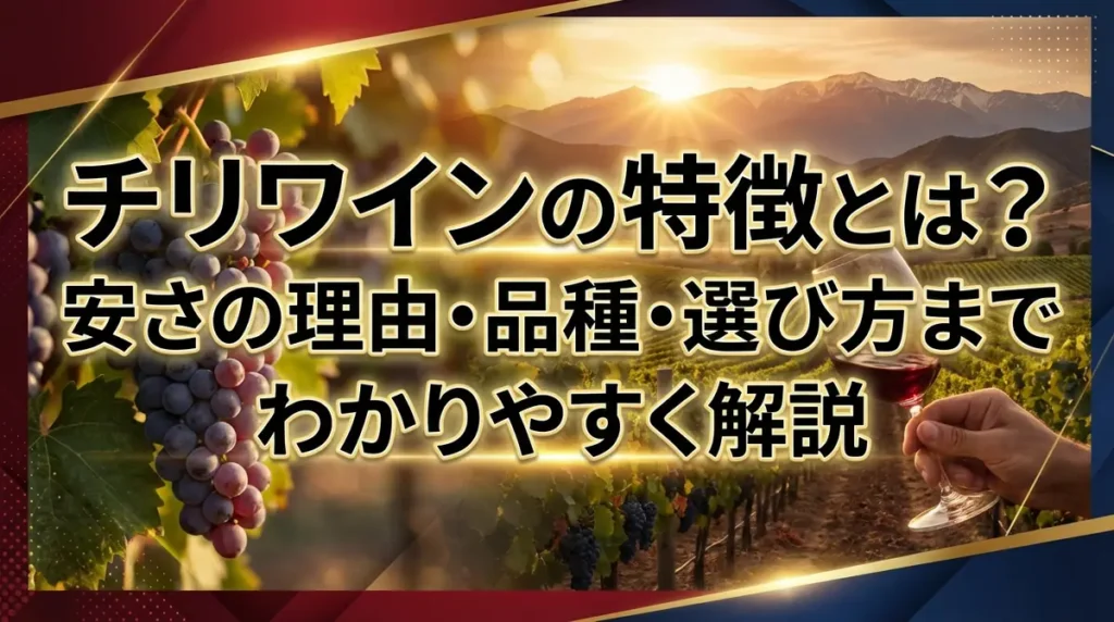 チリワインの特徴とは？安さの理由・品種・選び方までわかりやすく解説