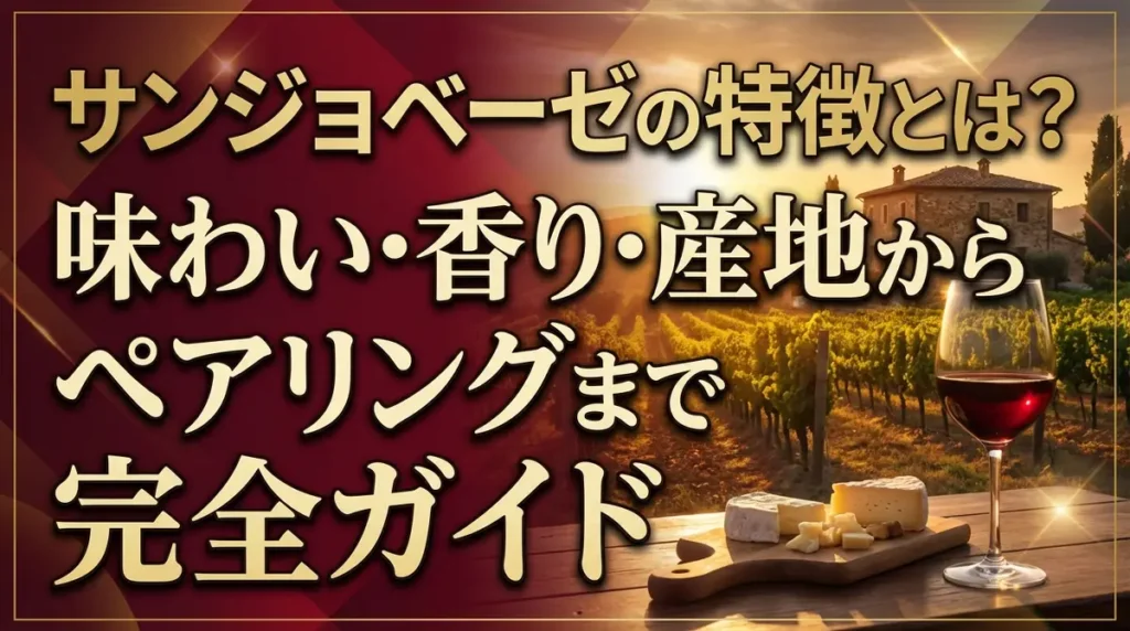 サンジョベーゼの特徴とは？味わい・香り・産地からペアリングまで完全ガイド