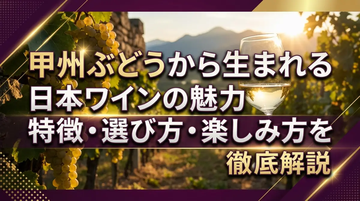甲州ぶどうから生まれる日本ワインの魅力｜特徴・選び方・楽しみ方を徹底解説