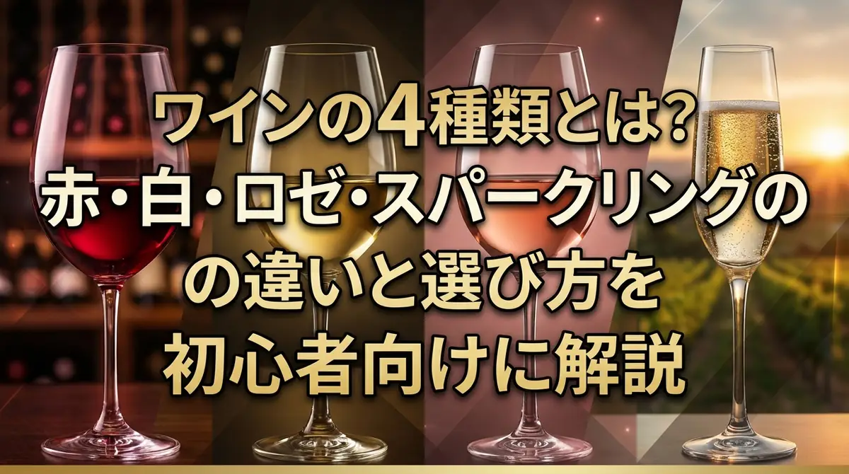 ワインの4種類とは?赤・白・ロゼ・スパークリングの違いと選び方を初心者向けに解説